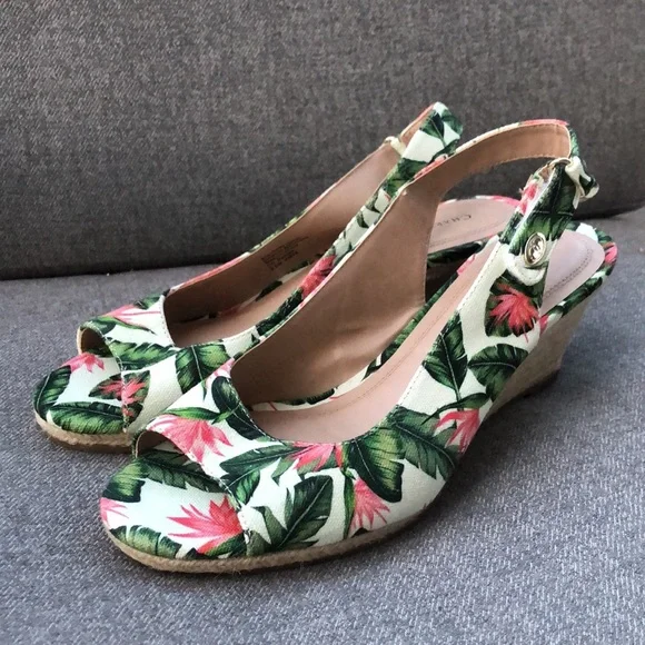 NWOT! - CHARTER CLUB ‘Samiee’ Slingback Espadrille Peep Toe Wedge Sandals - Picture 2 of 13